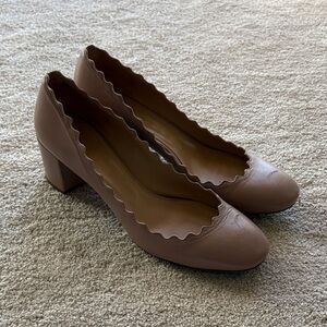 Chloe Scalloped Edge Neutral/Tan Women's Pumps